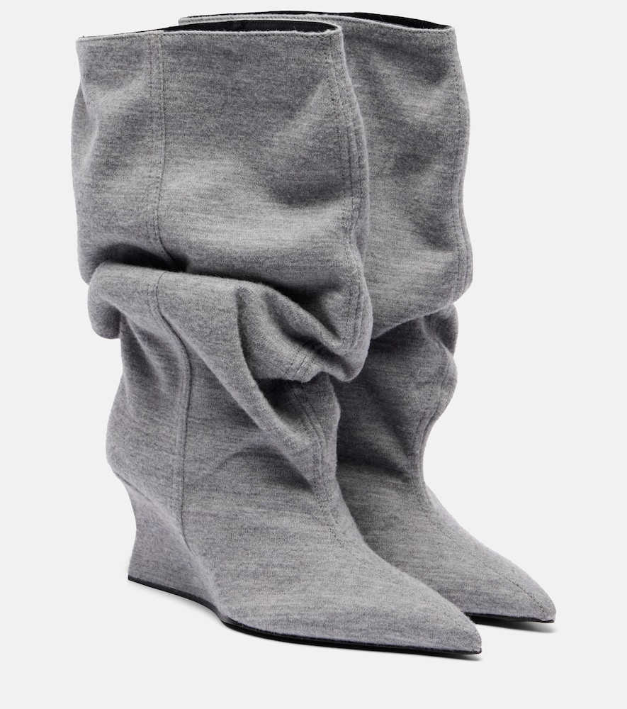 Ажурные ботильоны с драпировкой Balmain, Gris Clair
