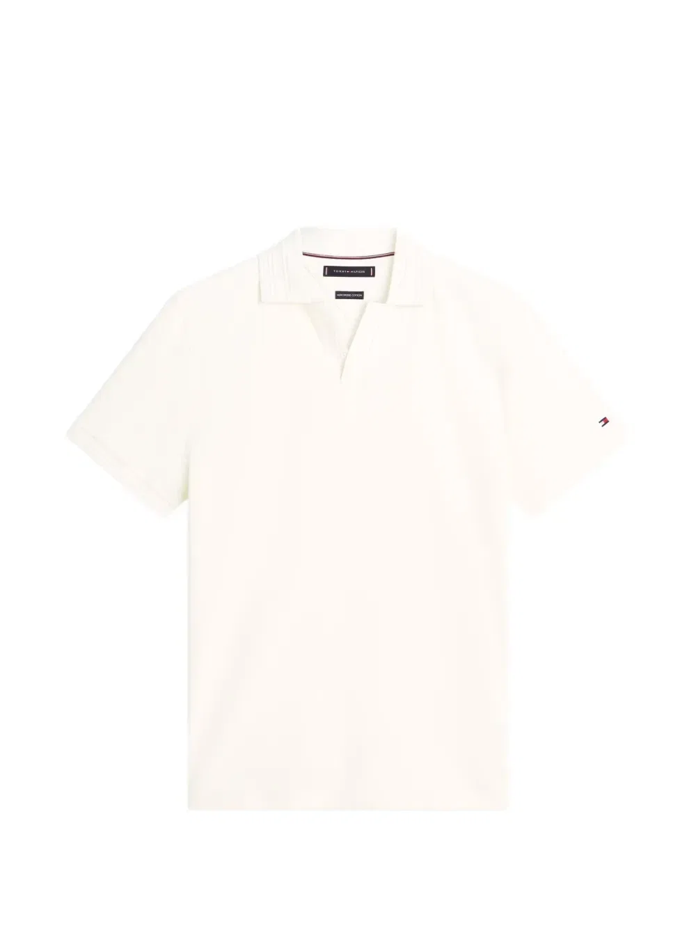 Хлопковая рубашка-поло с короткими рукавами стандартного кроя Tommy Hilfiger, бежевый