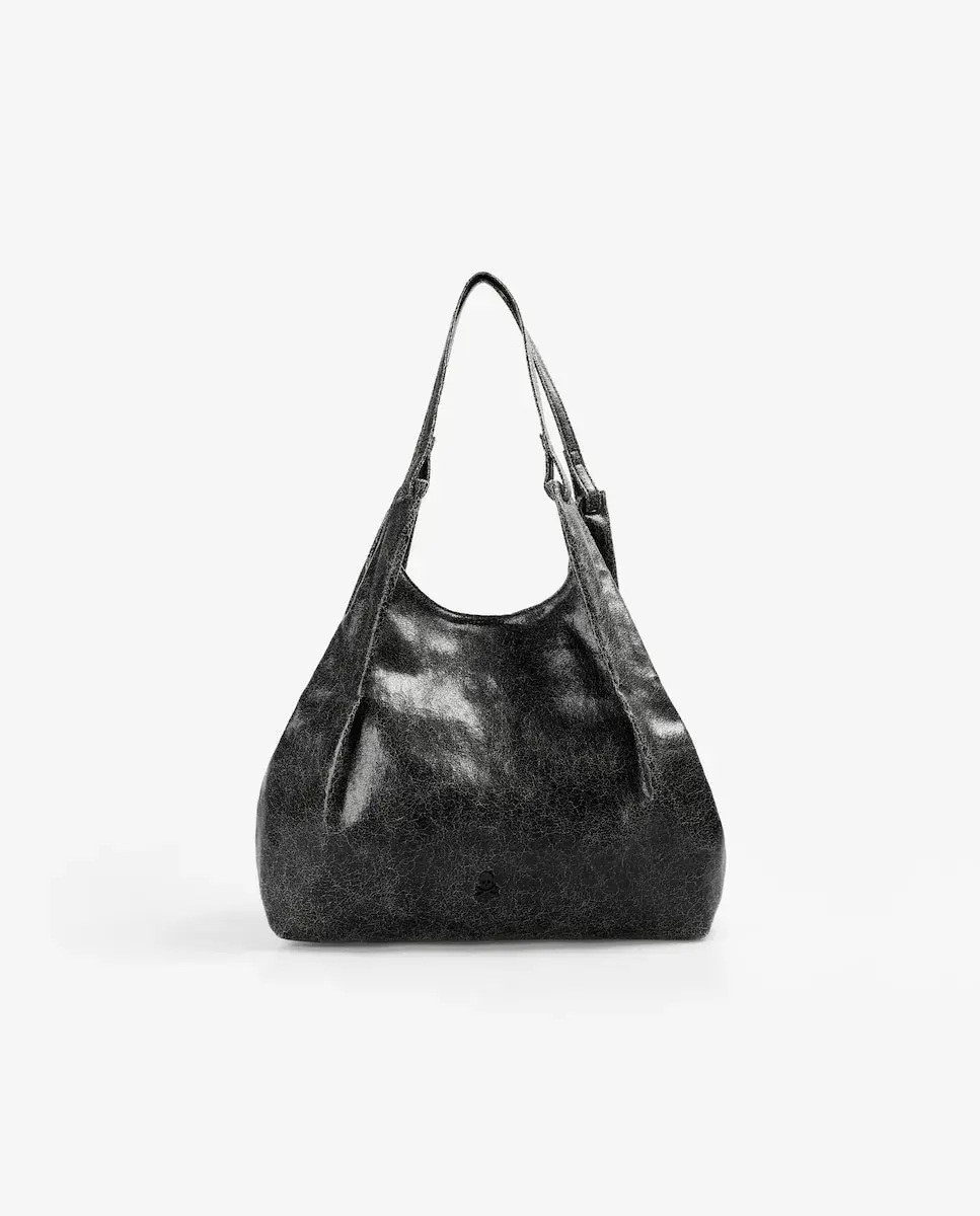 

Женская сумка-шоппер с блестящей отделкой и двойной ручкой Scalpers, черный