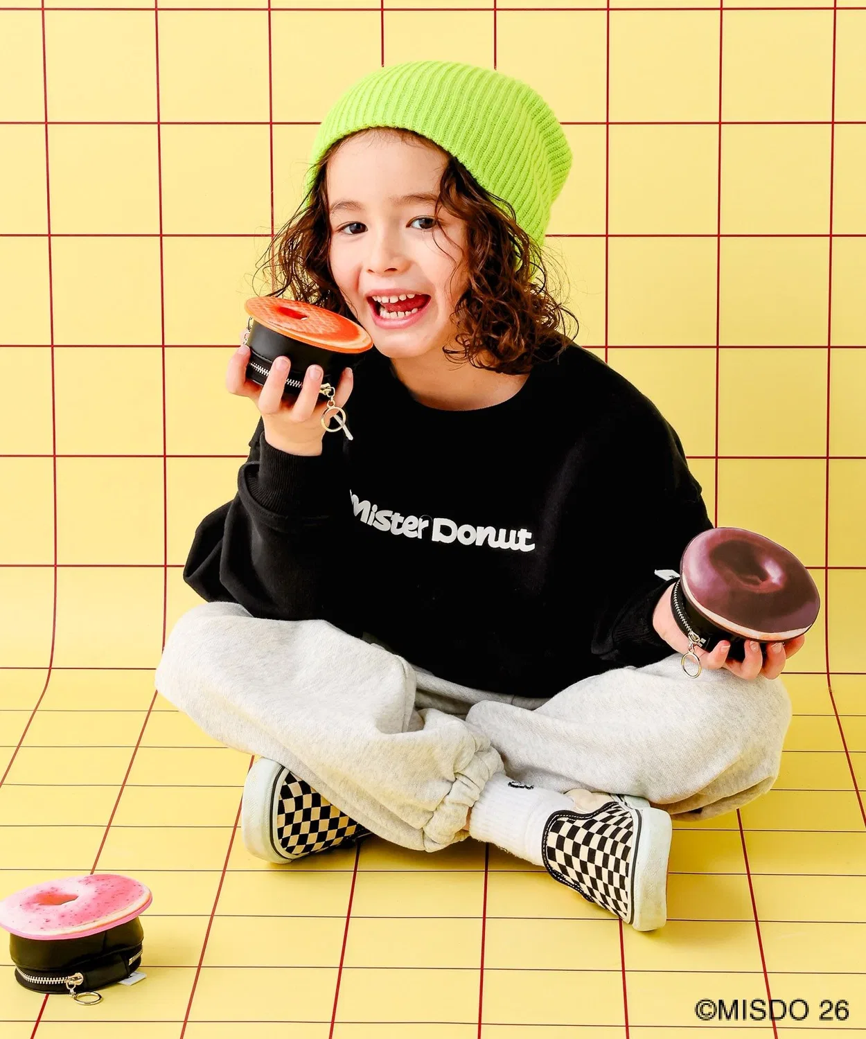 Детская толстовка Mister Donut с принтом пончика, черная