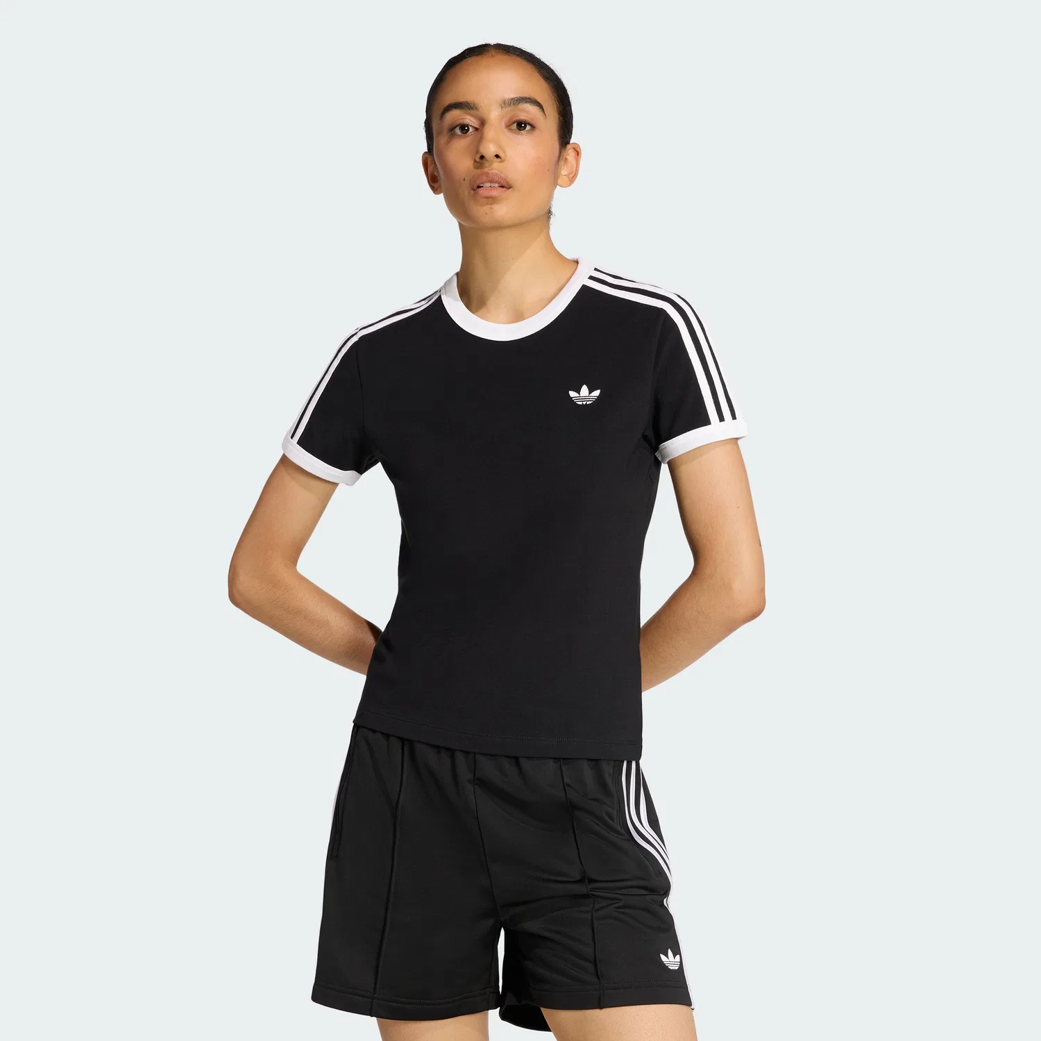 Женская облегающая футболка с 3 полосками от Adidas
