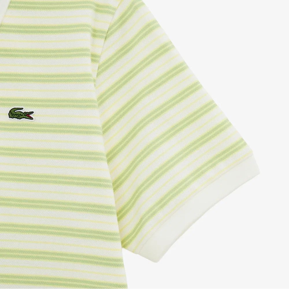 Платье-поло Lacoste ef800e-56g, мультиполоска, светло-зелёное — фото 3
