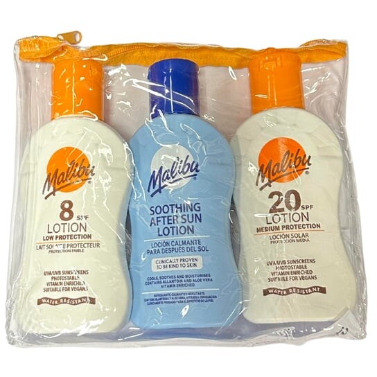 

Набор солнцезащитного лосьона, 3 шт. Malibu, Travel Pack