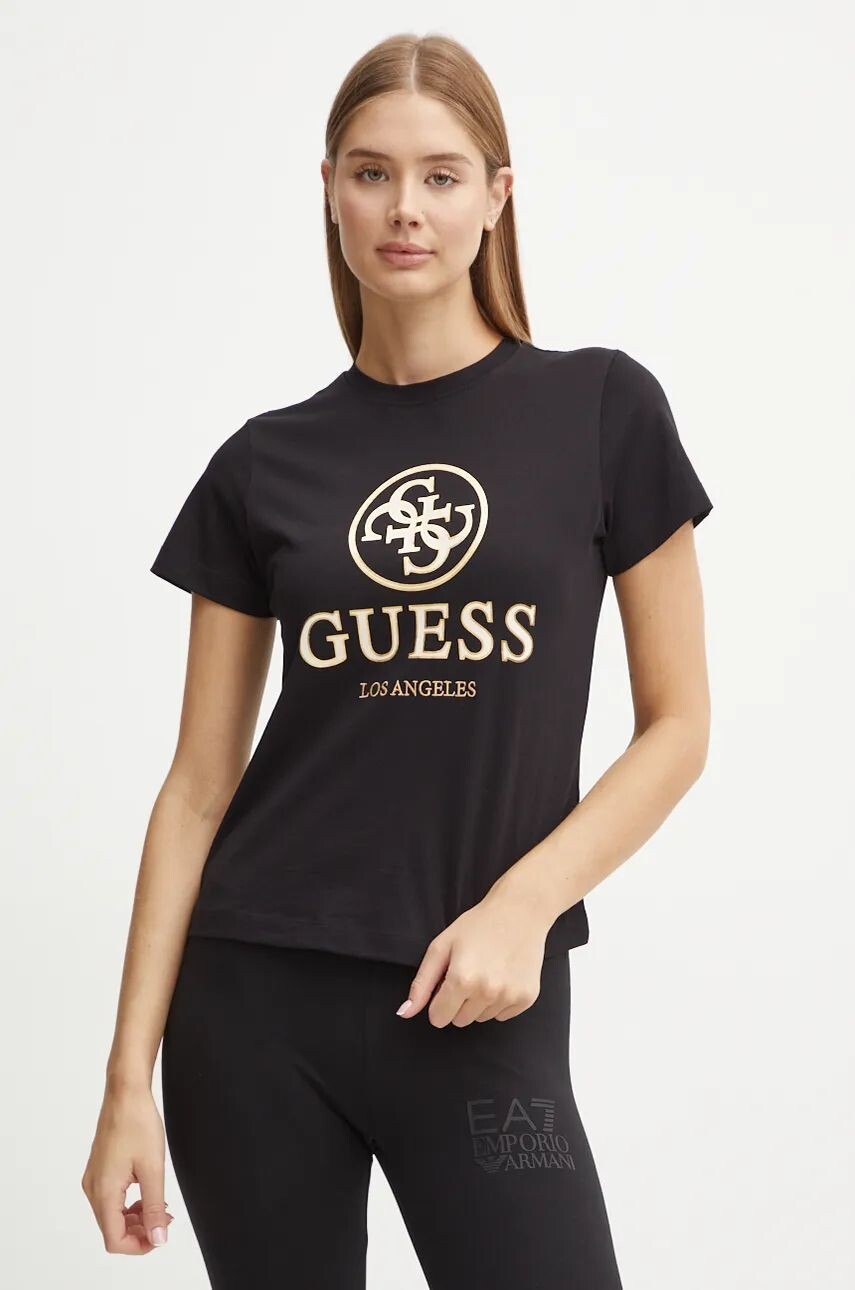 

Хлопковая футболка Guess STACIE, черный