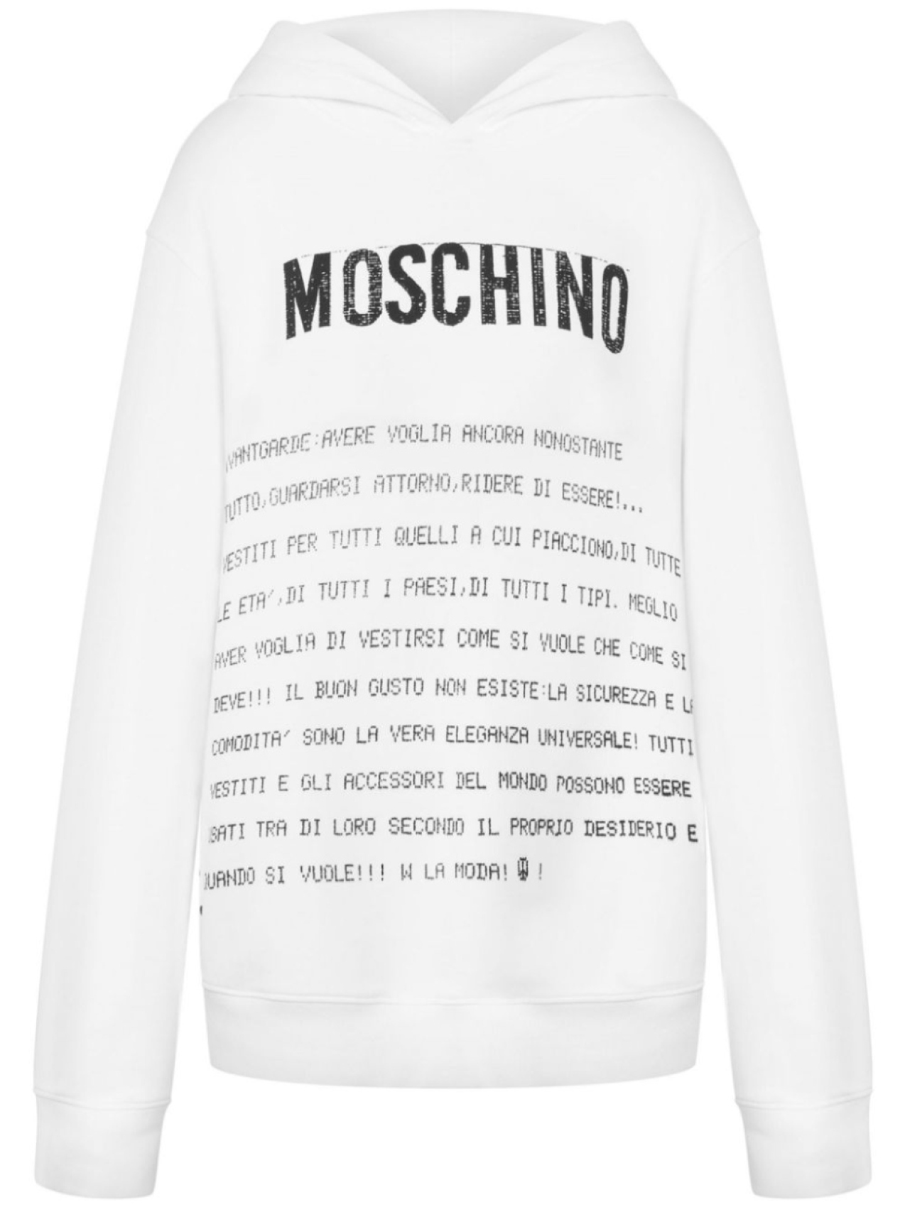 

Толстовка с капюшоном и текстовым принтом Moschino, белый