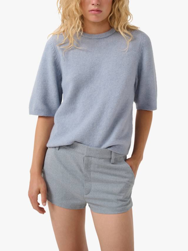

Джемпер из мягкого трикотажа gzalpha с коротким рукавом Gestuz, цвет Grey Blue Melange