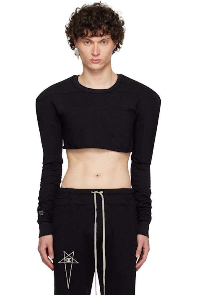 

Черная футболка Champion Edition Girdered Cropped Harness Rick Owens