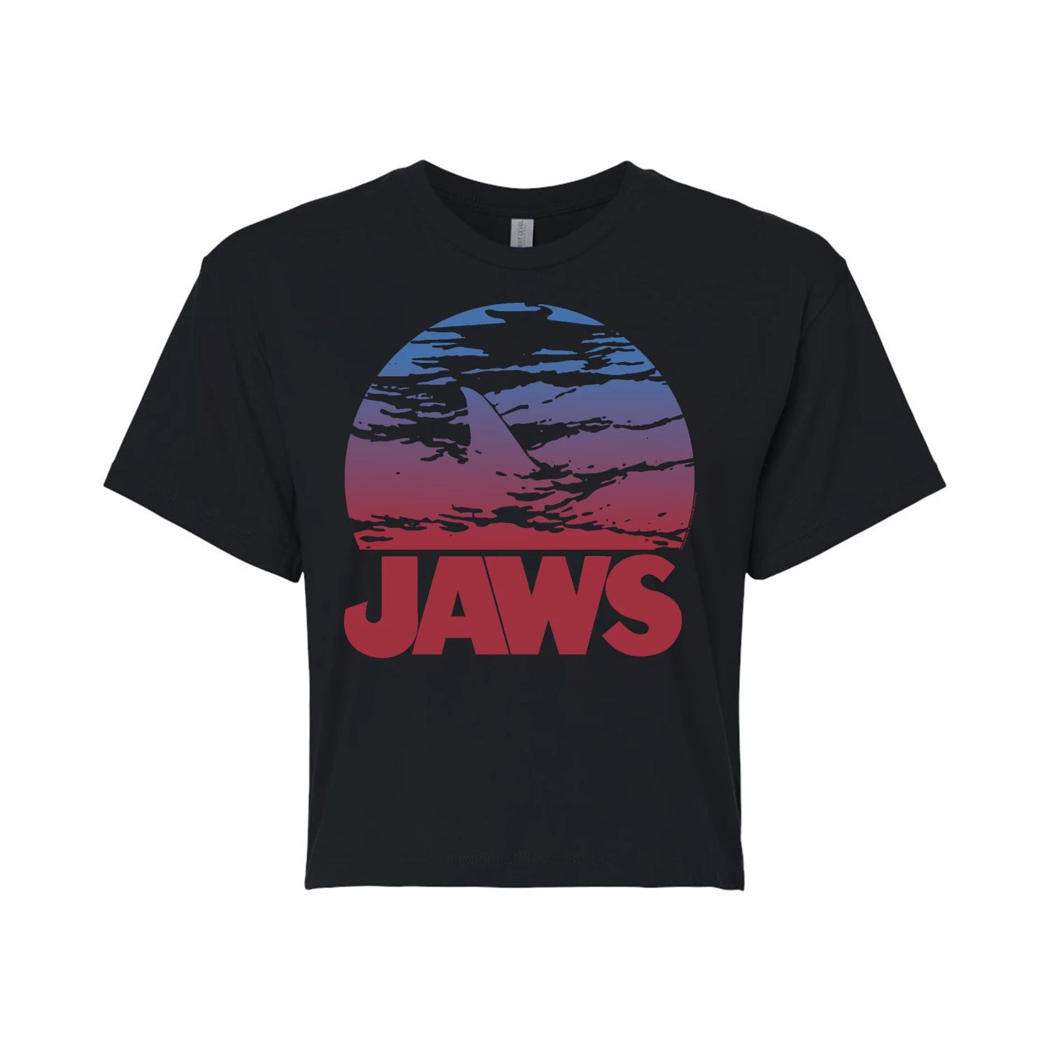 

Укороченная футболка Juniors' Jaws с омбре и плавниками Licensed Character, черный