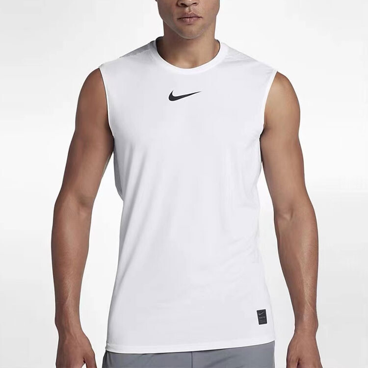 Мужская быстросохнущая майка без рукавов с логотипом белого цвета Nike, белый — фото 2