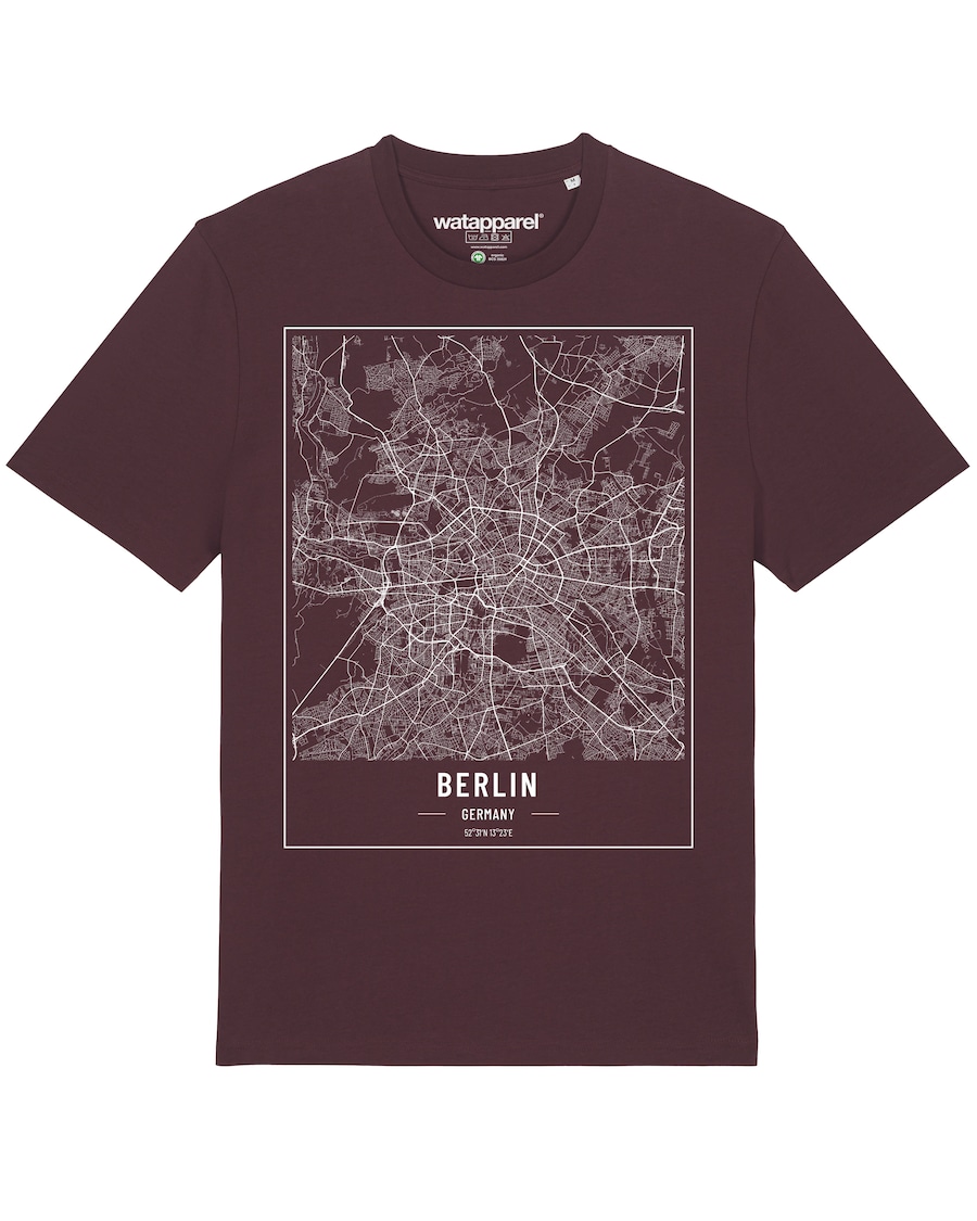 

Рубашка Watapparel City maps Berlin Landkarte, темно-красный