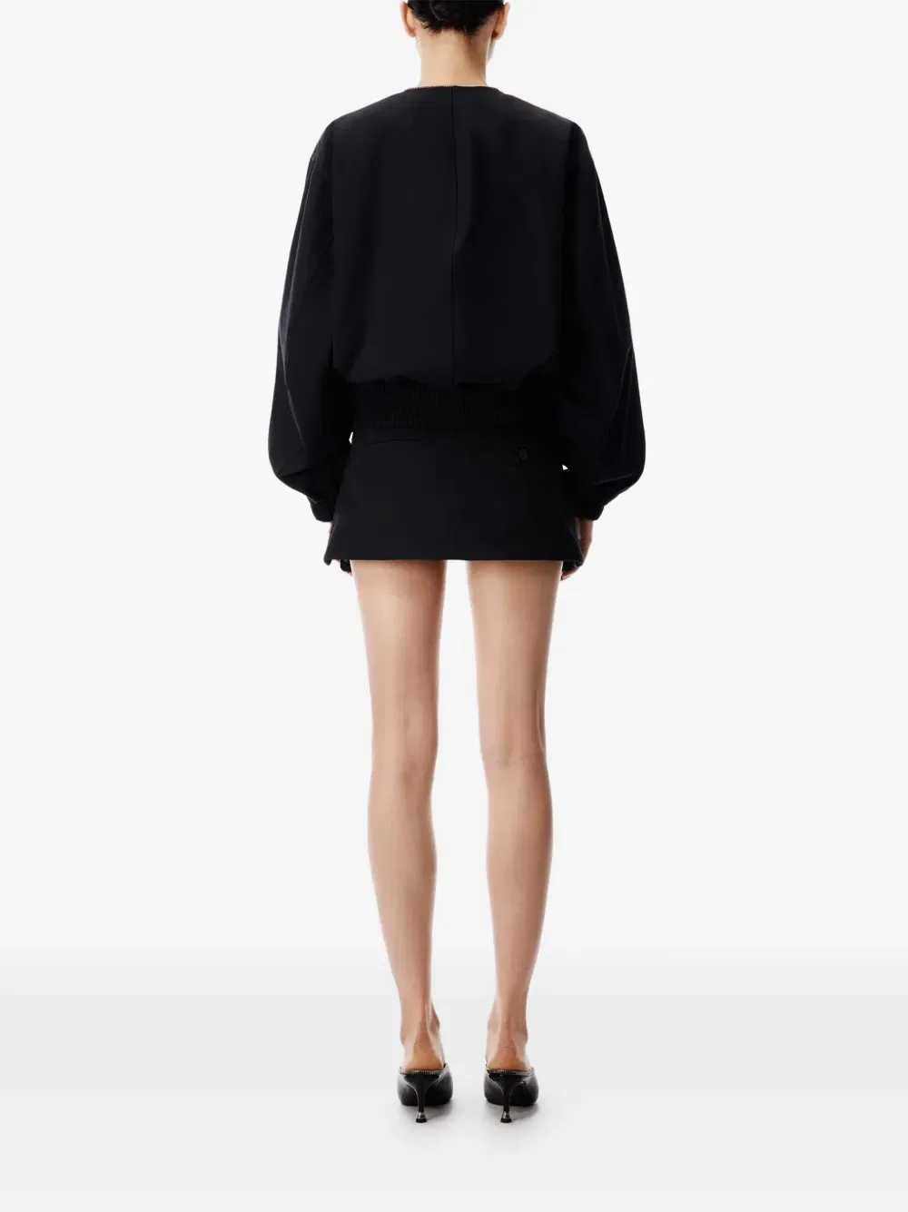 Мини-шорты из саржи Alexander Wang, черный — фото 3
