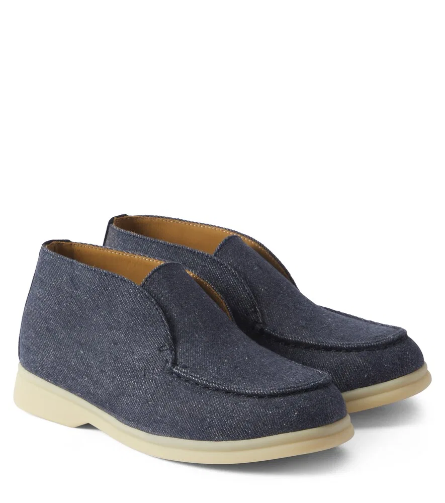 Джинсовые ботильоны Open Walk Loro Piana Kids, синий