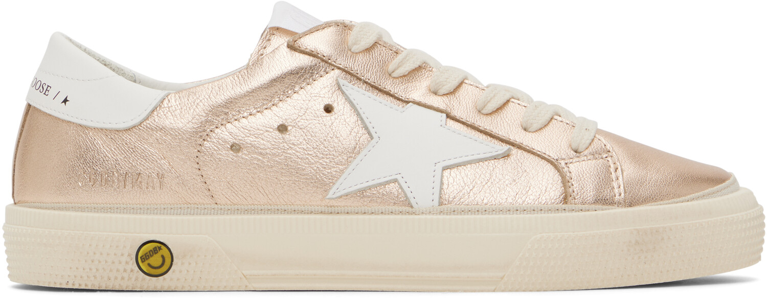 

Детские розовые и белые майские кроссовки Golden Goose