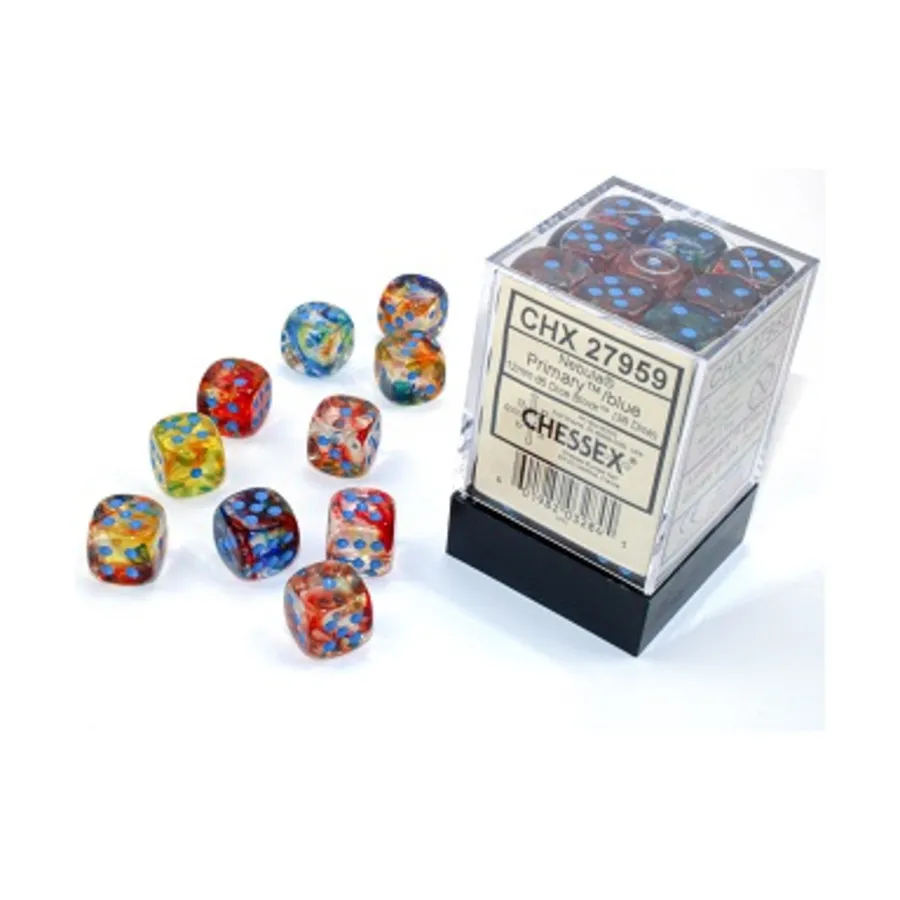 

d6 12 мм основной с синим (36), Dice - Nebula (Chessex)