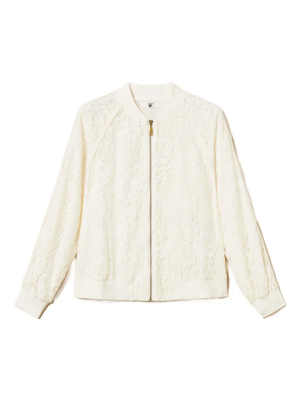 

Свитшот с кружевом и молнией Twinset, белый