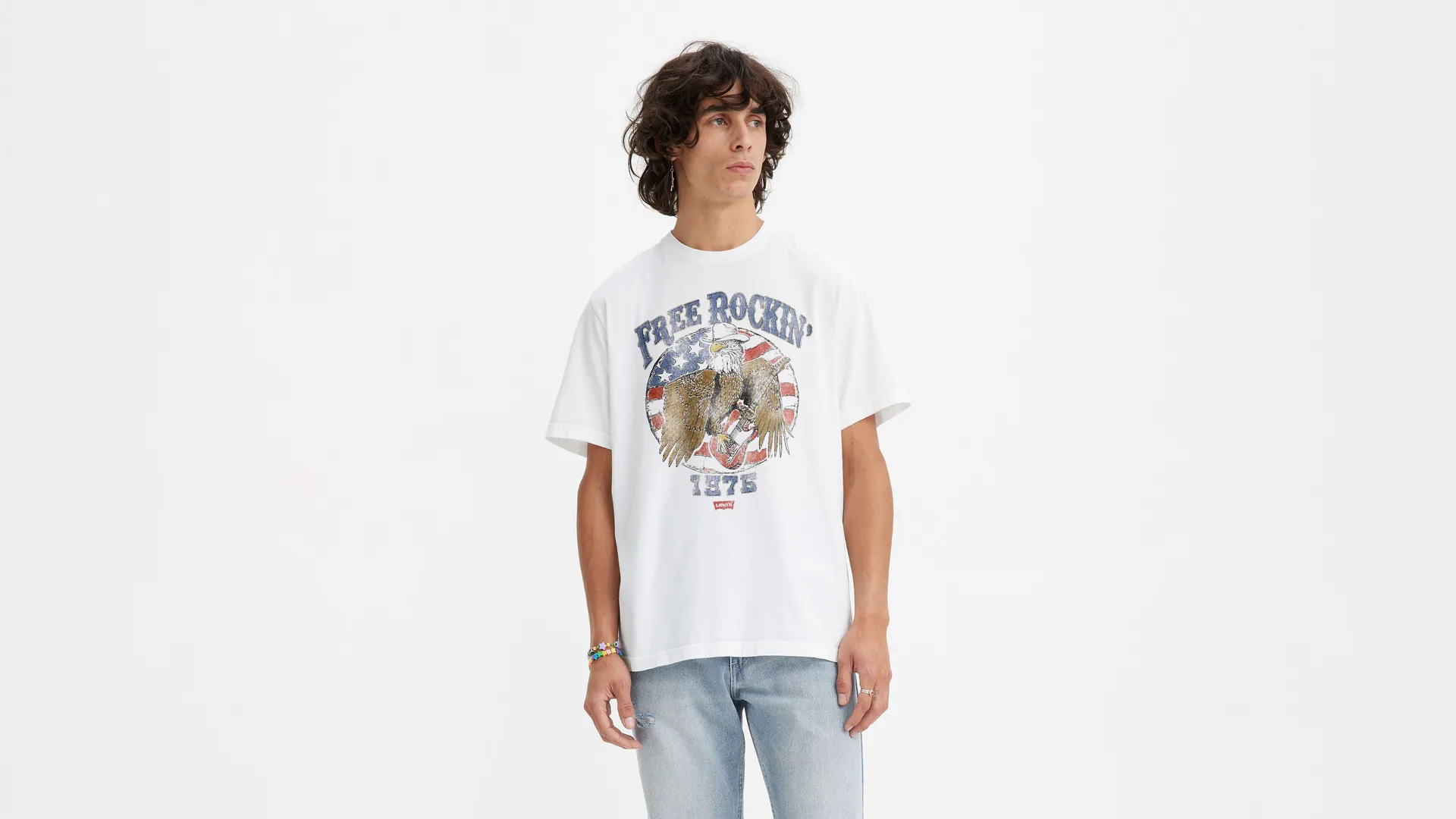 

Футболка свободного кроя с короткими рукавами Levi's, белый