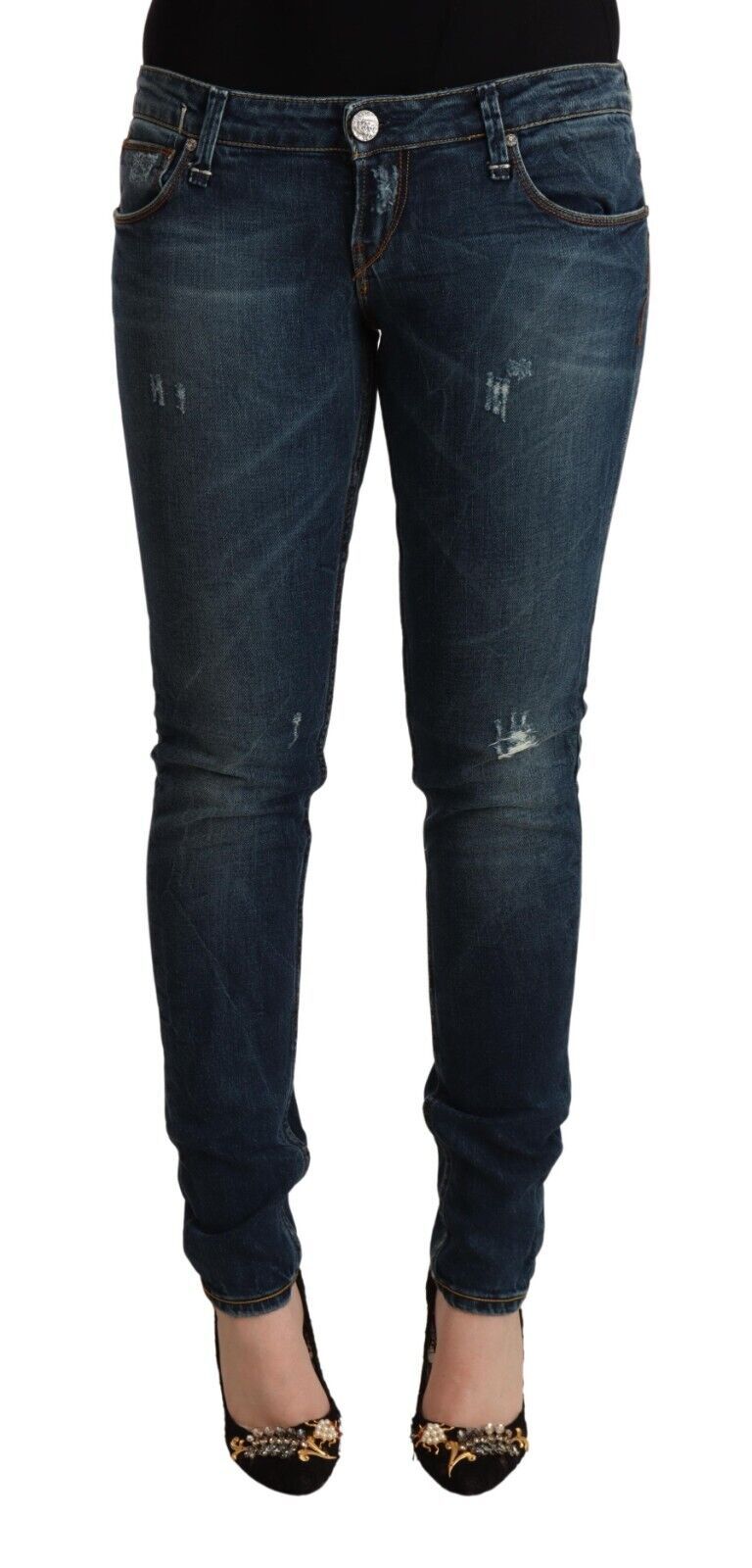 

Женские джинсы Acht Washed с заниженной талией Slim Fit, синий