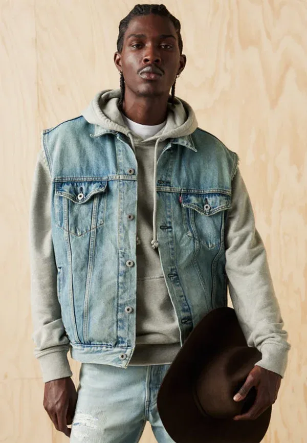 Жилет-безрукавка Levi'S, модель Relaxed trucker vest waistcoat, цвет кентукки блю