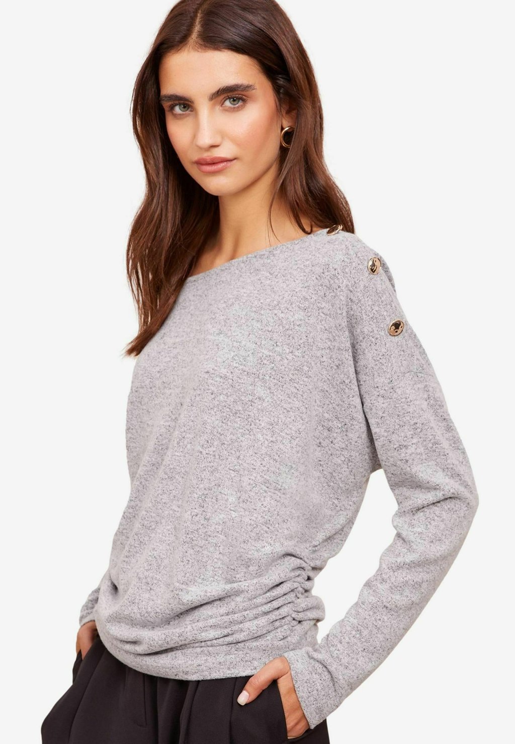 

Топ с длинными рукавами COSY SLASH NECK BUTTON DETAIL Friends Like These, серый