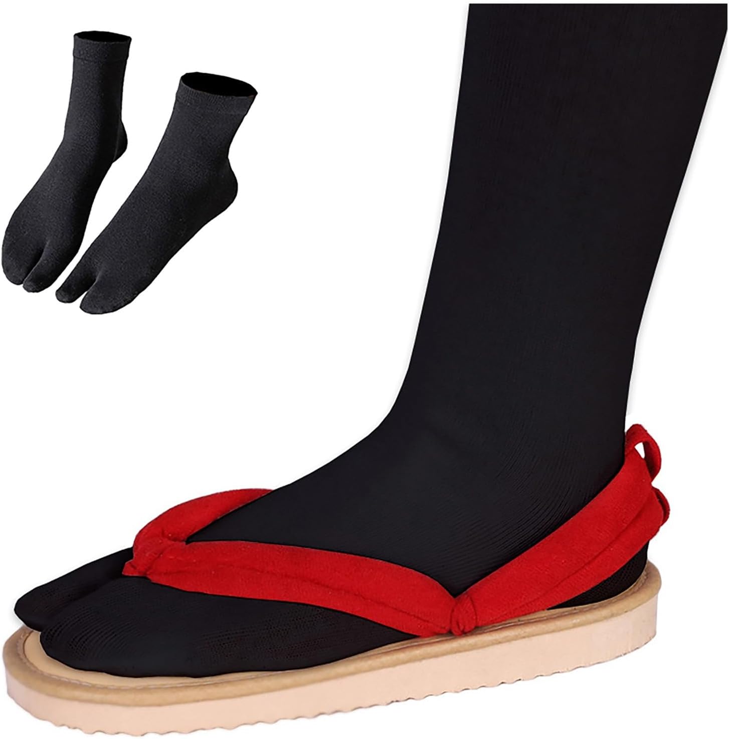 

Аниме косплей сабо гета сандалии шлепанцы тапочки с носками таби, розовые Satdflie