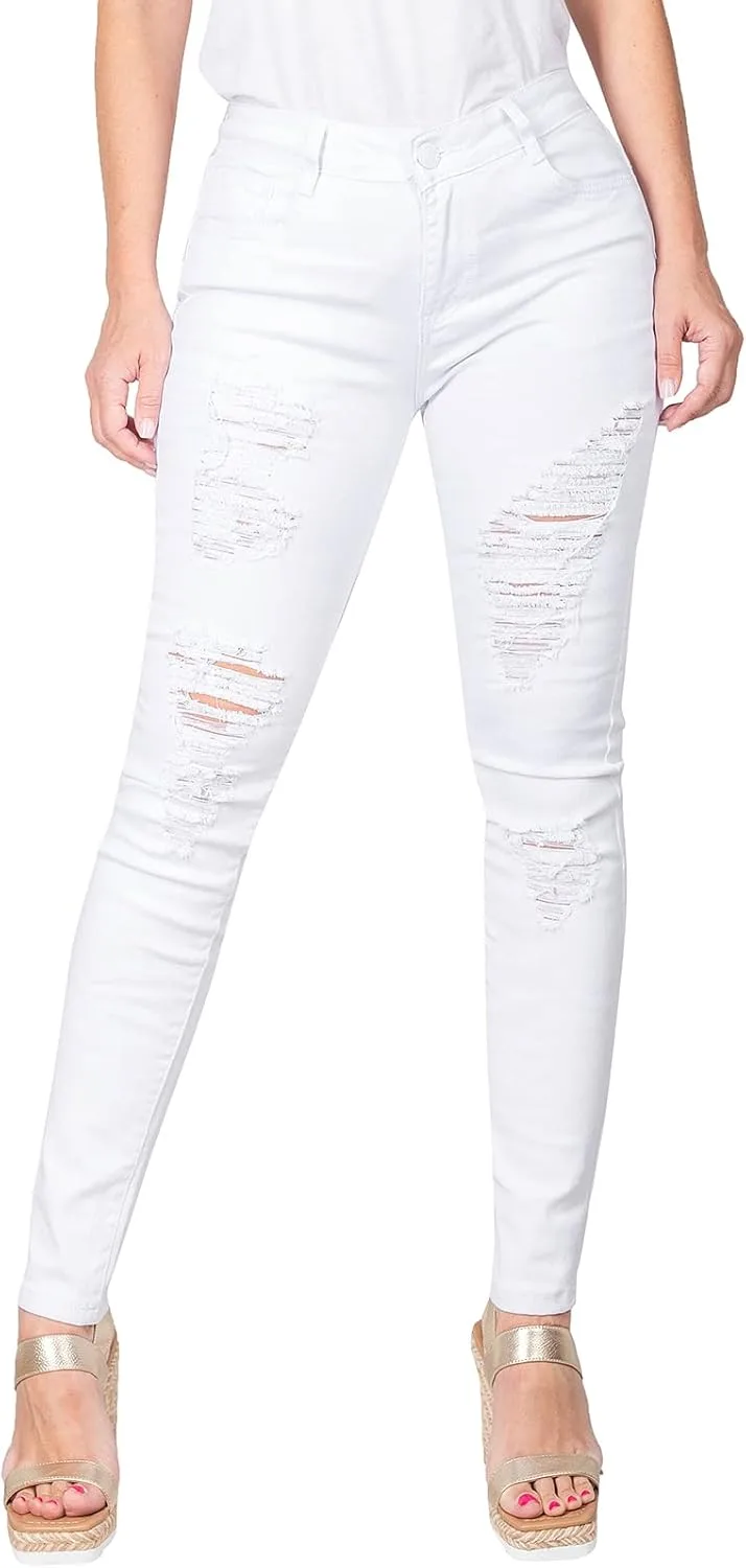 

2LUV Женские рваные джинсы скинни с 5 карманами