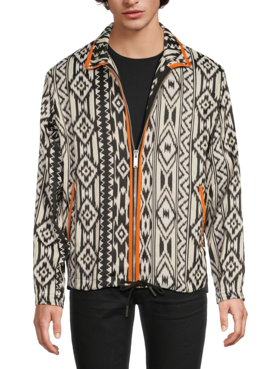 

Жаккардовая куртка в стиле фолк Marcelo Burlon, цвет Black White Multi, Белый, Жаккардовая куртка в стиле фолк Marcelo Burlon, цвет Black White Multi