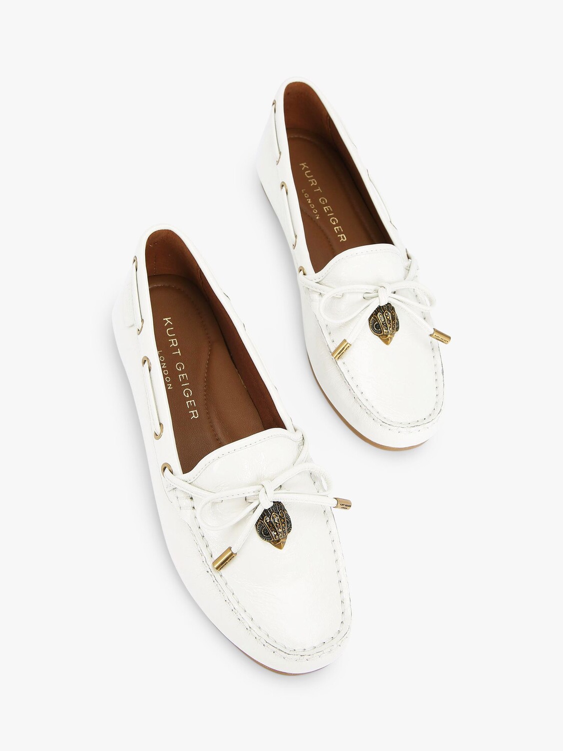 Мокасины с орлом Kurt Geiger London, натуральная шпаклевка — фото 4