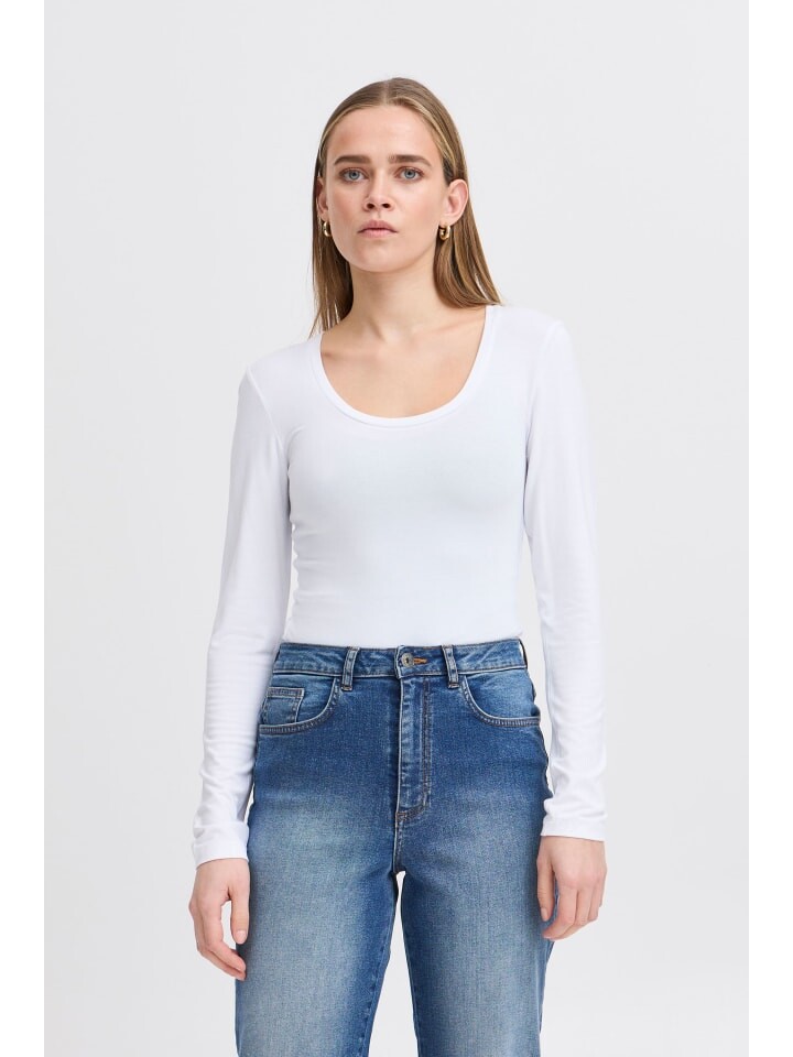 

Лонгслив ICHI Longsleeve, белый