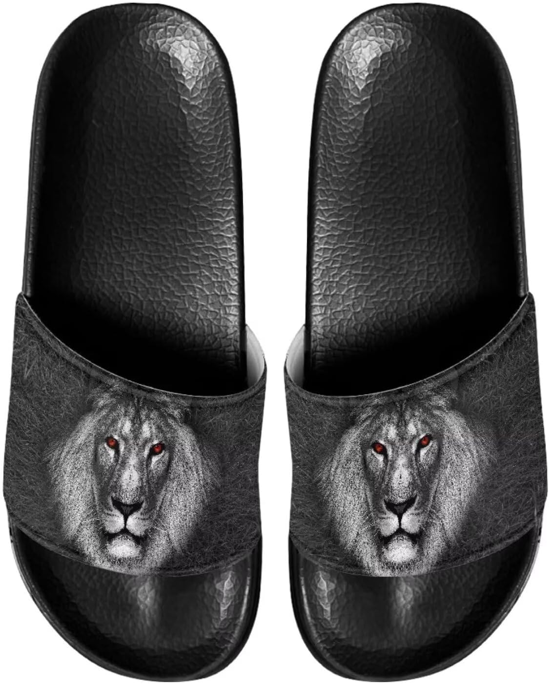 

Мужские шлепанцы сандалии Стильные летние тапочки Повседневные пляжные шлепанцы Нескользящие тапочки для ванной Pugasmiru, Lion Print