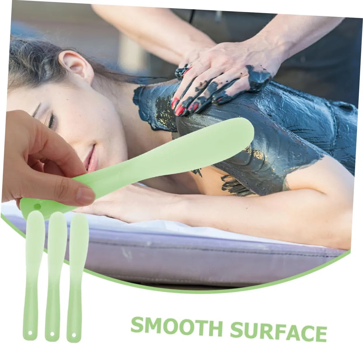 Крем для лица Healvian — Лопатка для смешивания косметики Silicone Green, 300 г — фото 4