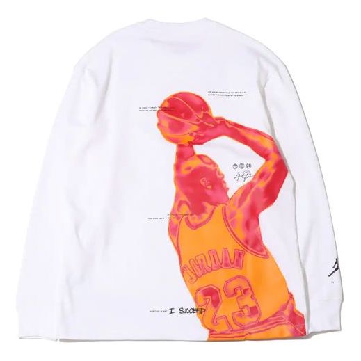 

Футболка Men's Air Jordan Casual Sports Breathable Long Sleeves White T-Shirt DH8807-100
