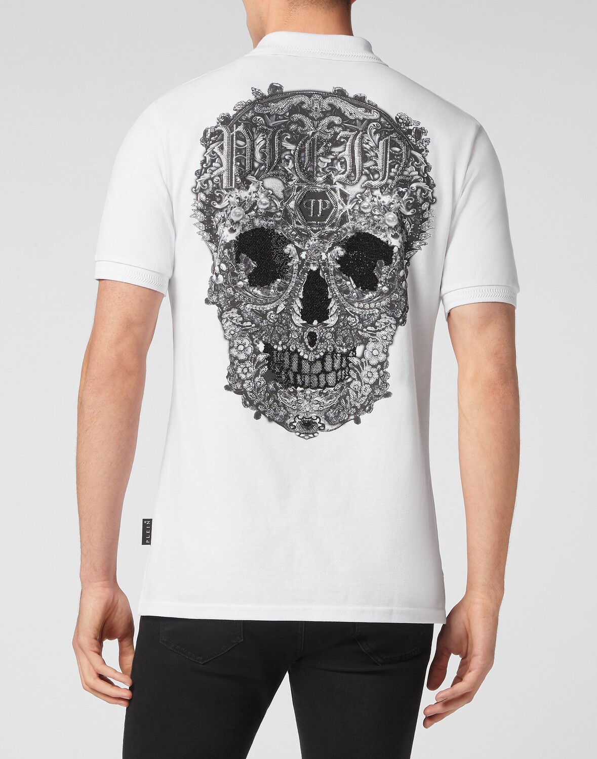 

Рубашка-поло Slim Fit SS Baroque Skull Philipp Plein, белый
