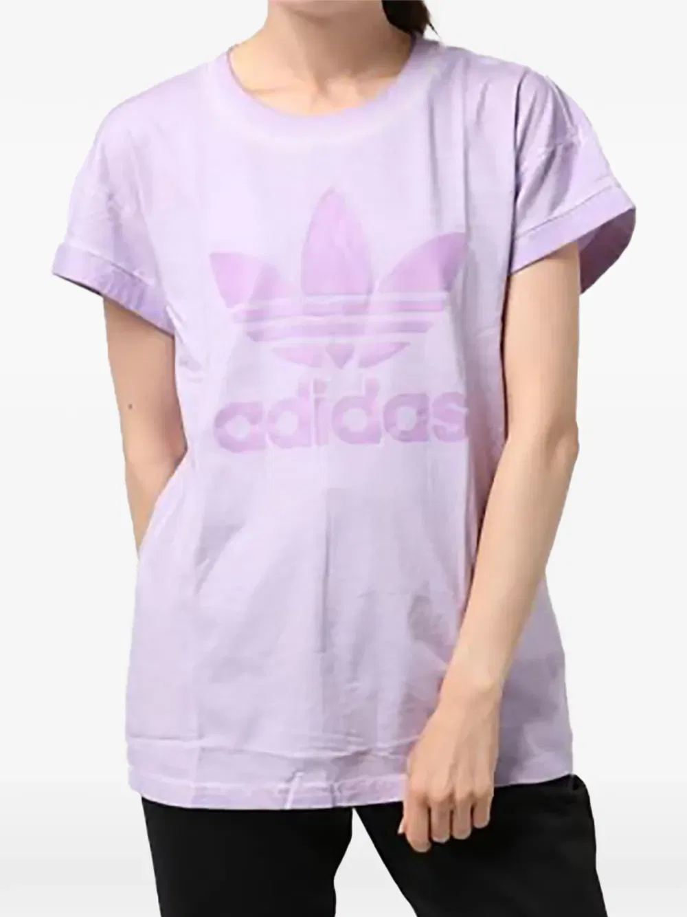 Свободная футболка бойфренда Adidas, фиолетовый