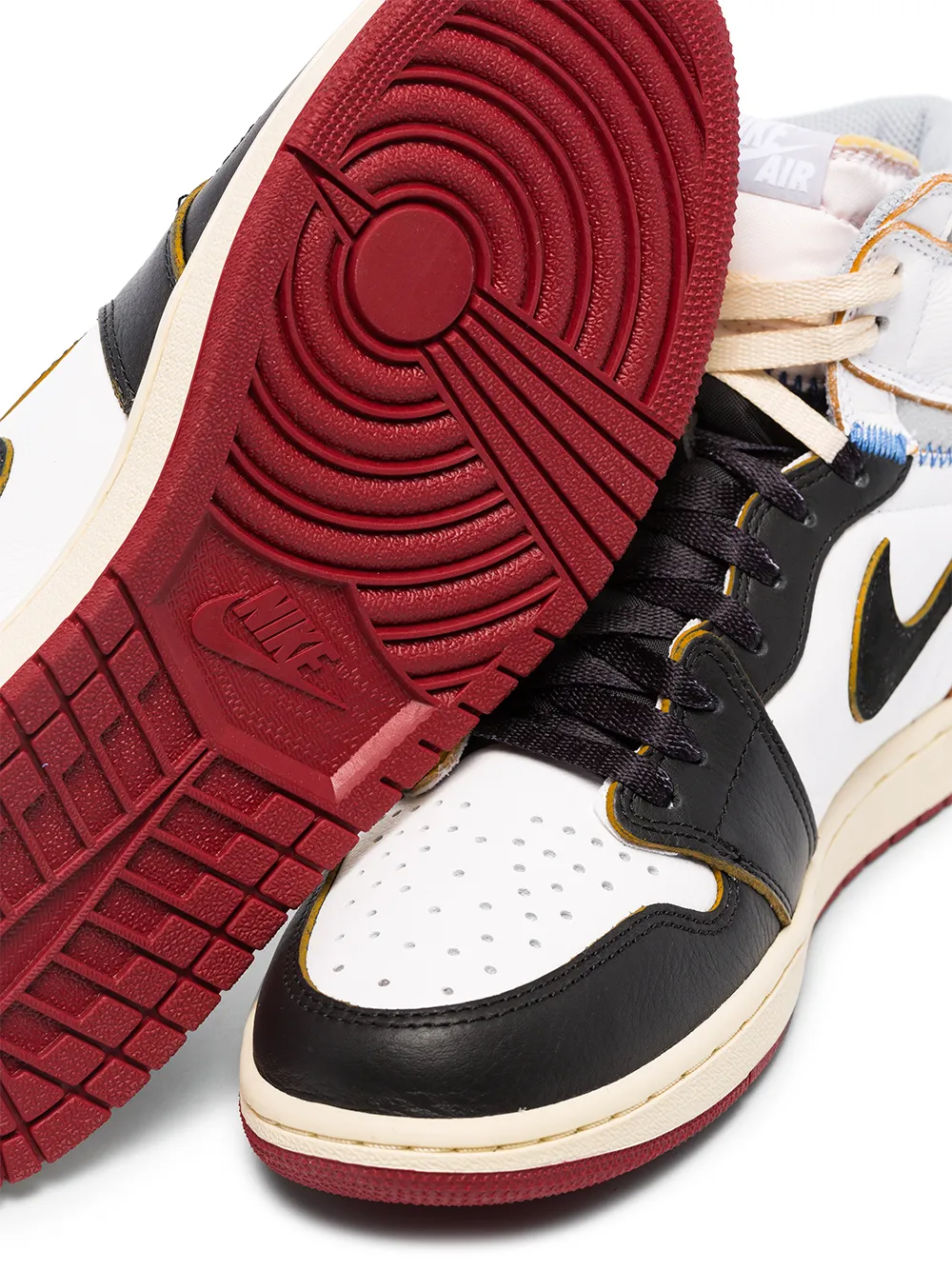 Кроссовки Air  1 Retro Hi Union Black Toe Jordan, белый — фото 3
