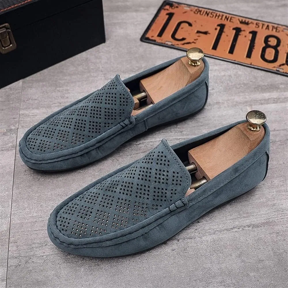 Лоферы дышащие Nubuck Leather Blue SayfuR — фото 2