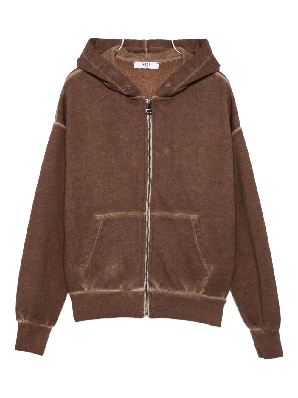 

Толстовка с капюшоном на молнии MSGM Kids, коричневый