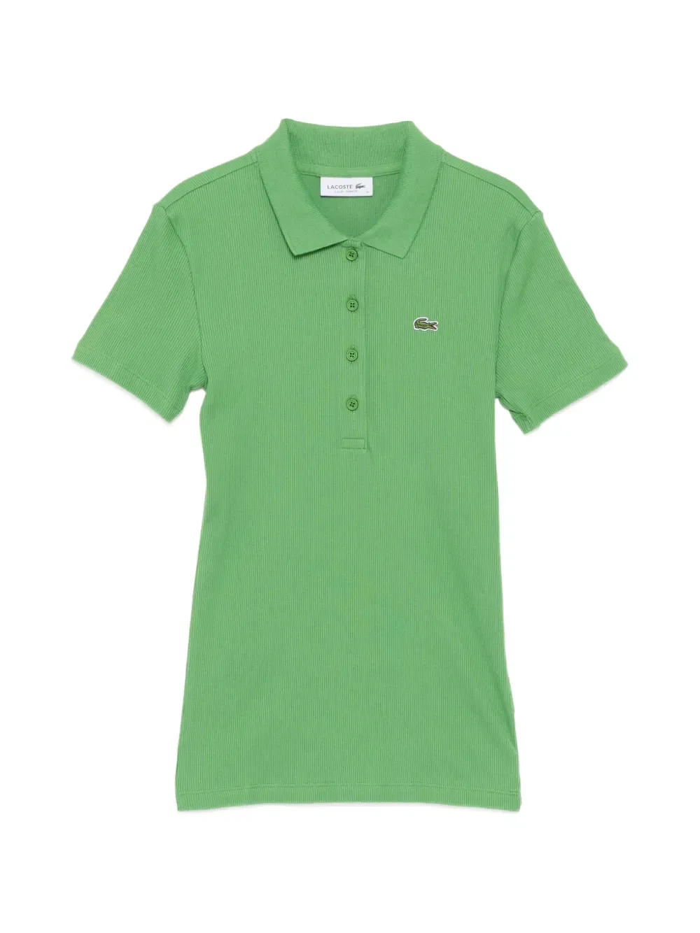 Рубашка-поло Lacoste из ребристого хлопка, зеленый