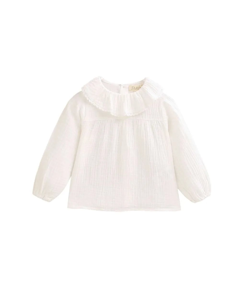 

Блузка для малыша из муслина с оборкой на воротнике Dadati, белый
