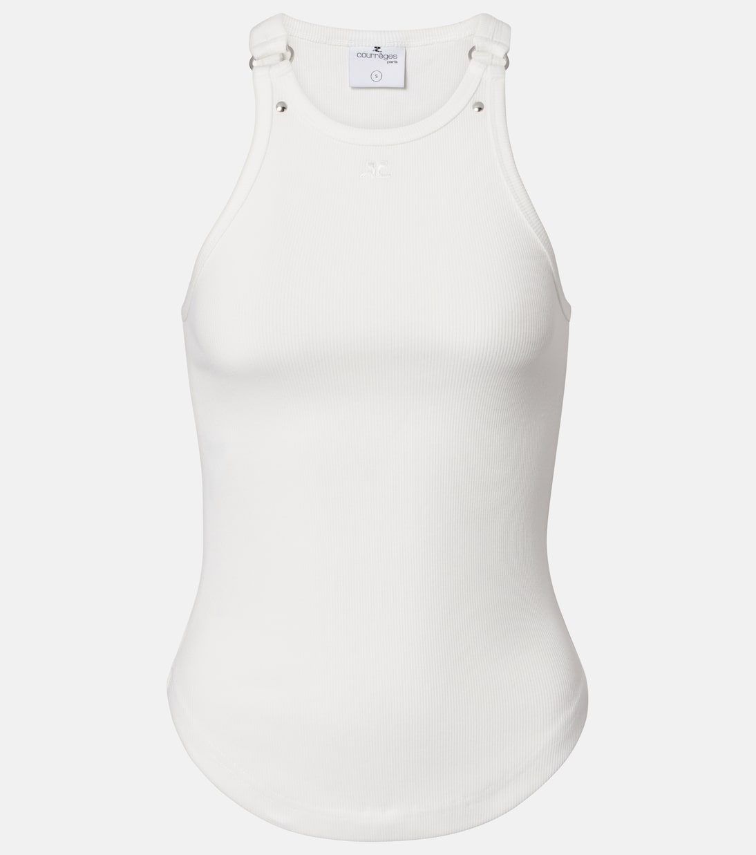 

Безрукавка из хлопка с рубчиком Buckle 90's Courrèges, Heritage White
