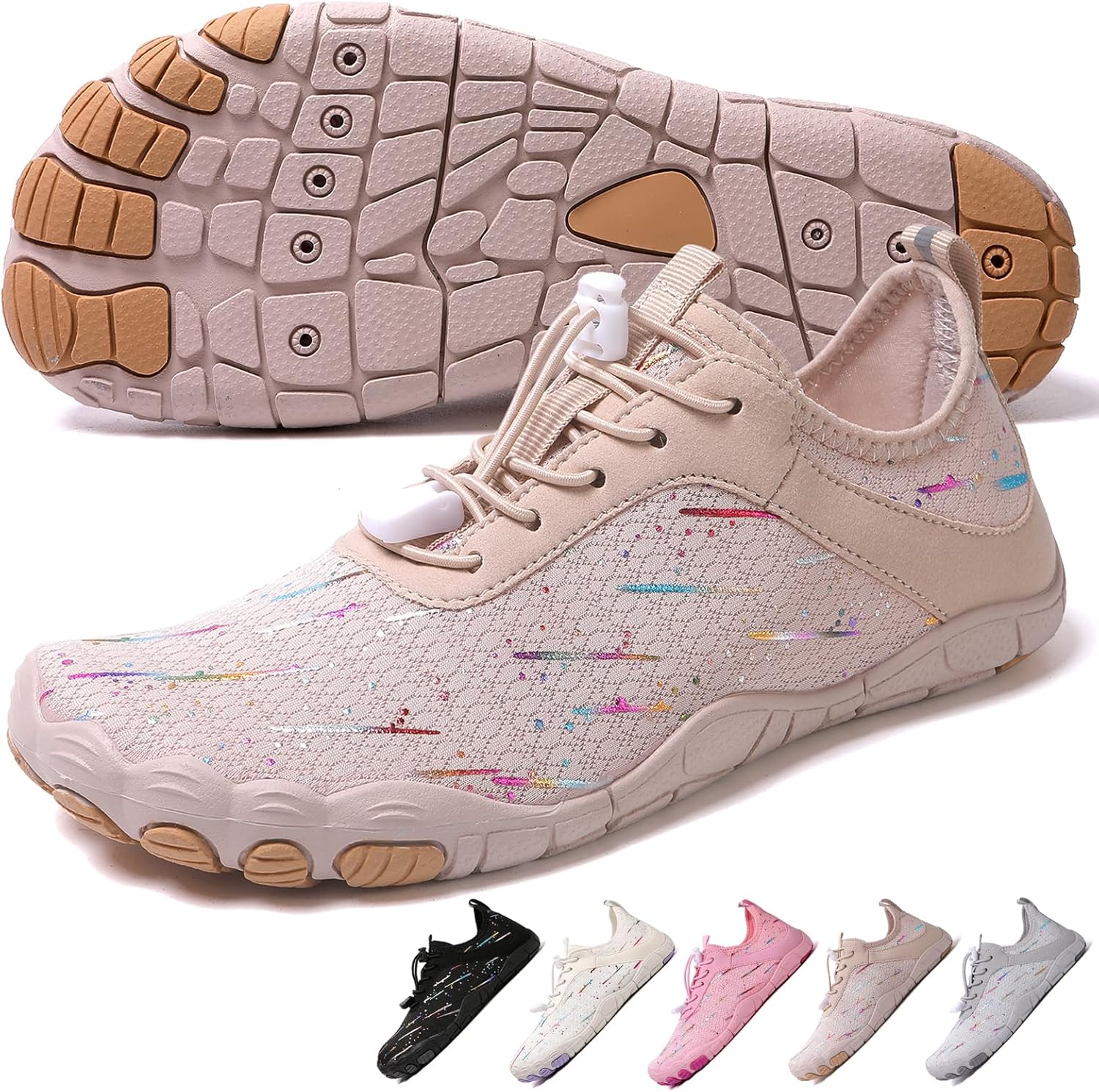 

Ботинки для походов для женщин и мужчин, унисекс водонепроницаемые босоножки, дышащие, противоскользящие походные туфли для занятий спортом, с широкой носочной частью, для походов, прогулок, бега, йоги и водных видов спорта Xianfengniao, хаки