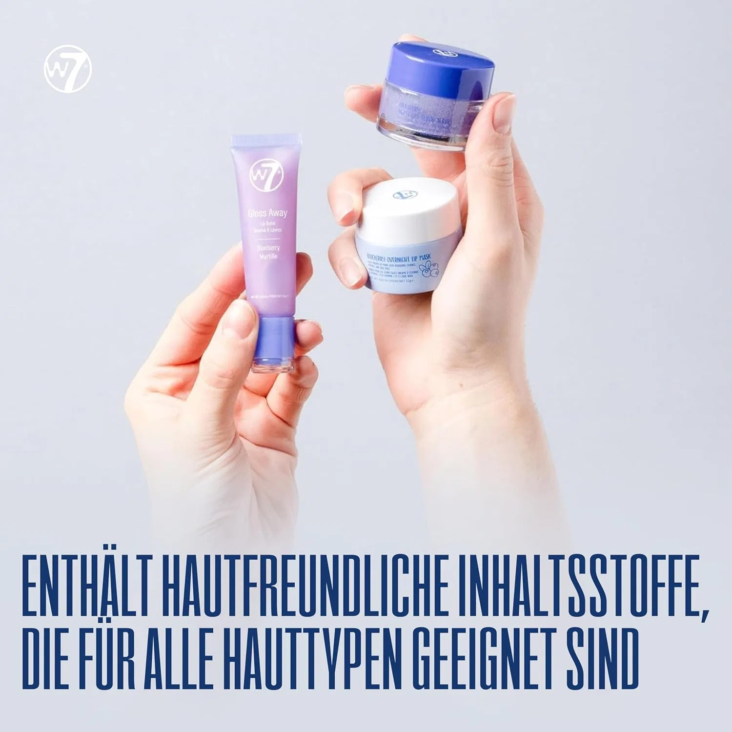 Набор для ухода за губами W7 Sweet Dreams Lip Care Trio, черника W7, Blueberry — фото 4