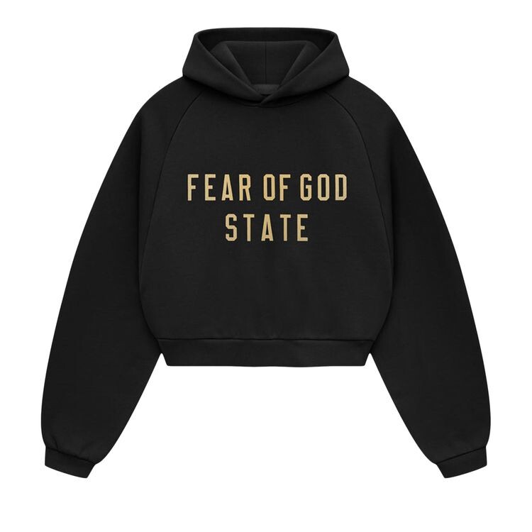 

Худи Fear of God Essentials Fleece Cropped Hoodie Black, черный