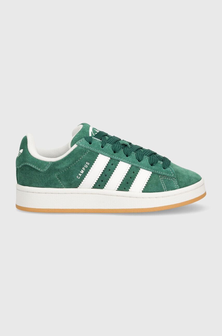 Замшевые кроссовки adidas Originals Campus 00s J, зеленый — фото 3