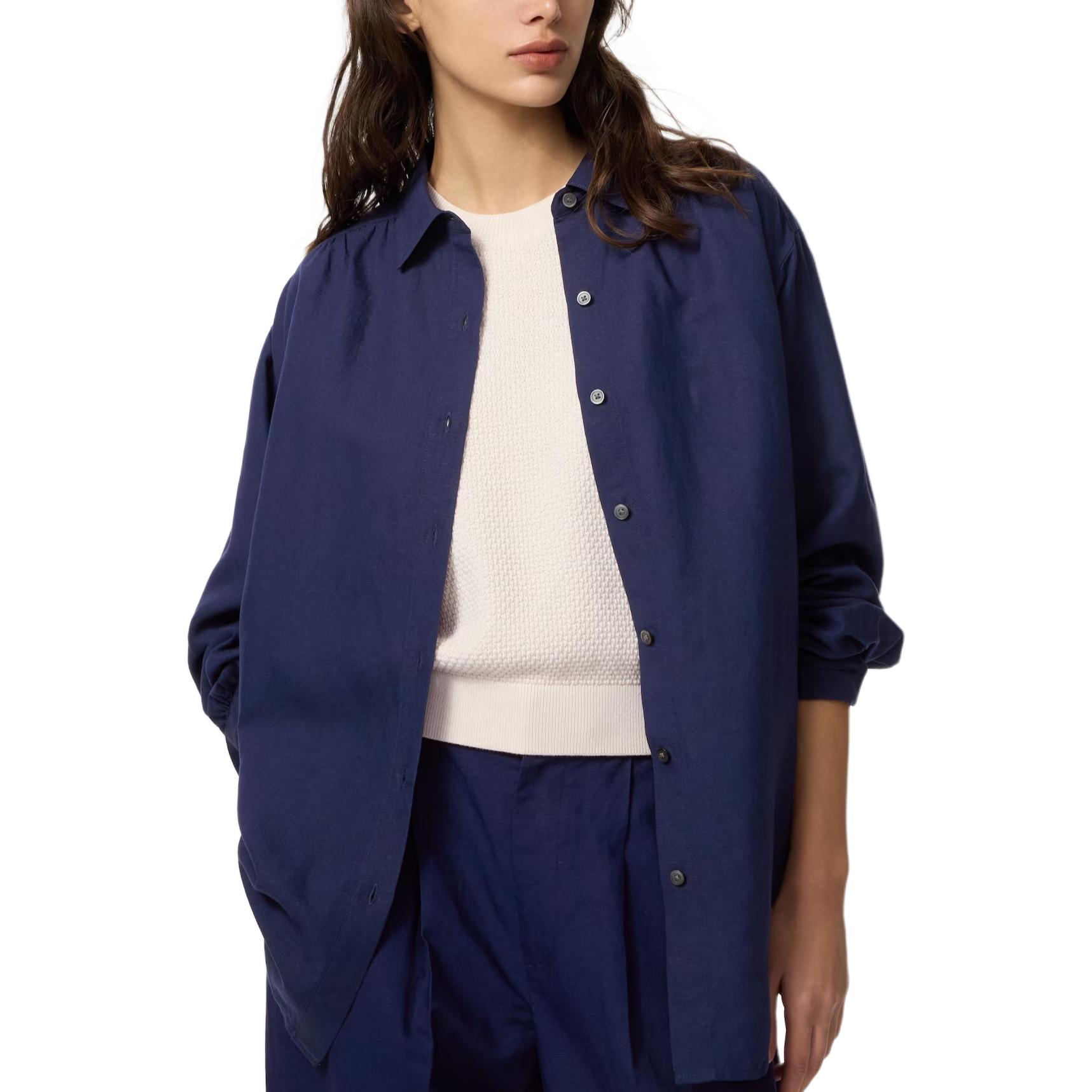 

UNIQLO Comptoir Des Cotonniers Collaboration SS25 рубашка женская blue