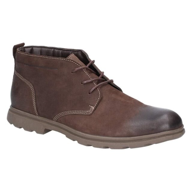 

Мужские кожаные ботинки Tyson Chukka из нубука Hush Puppies, коричневый