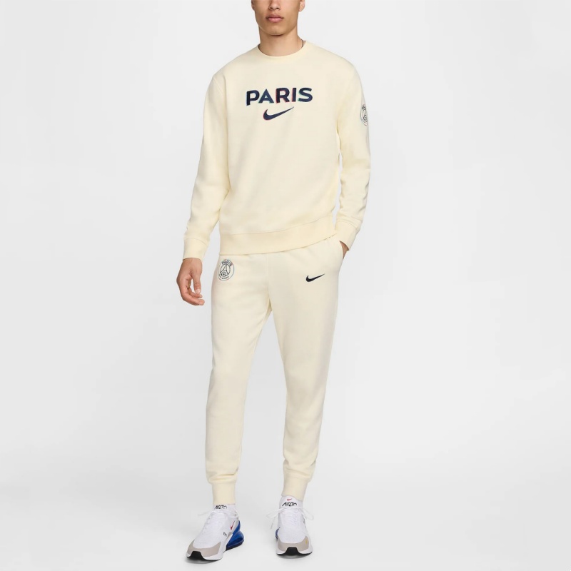 Nike Толстовка Paris Saint GermainClub мужская Coconut Milk/Midnight Marine Blue — фото 4