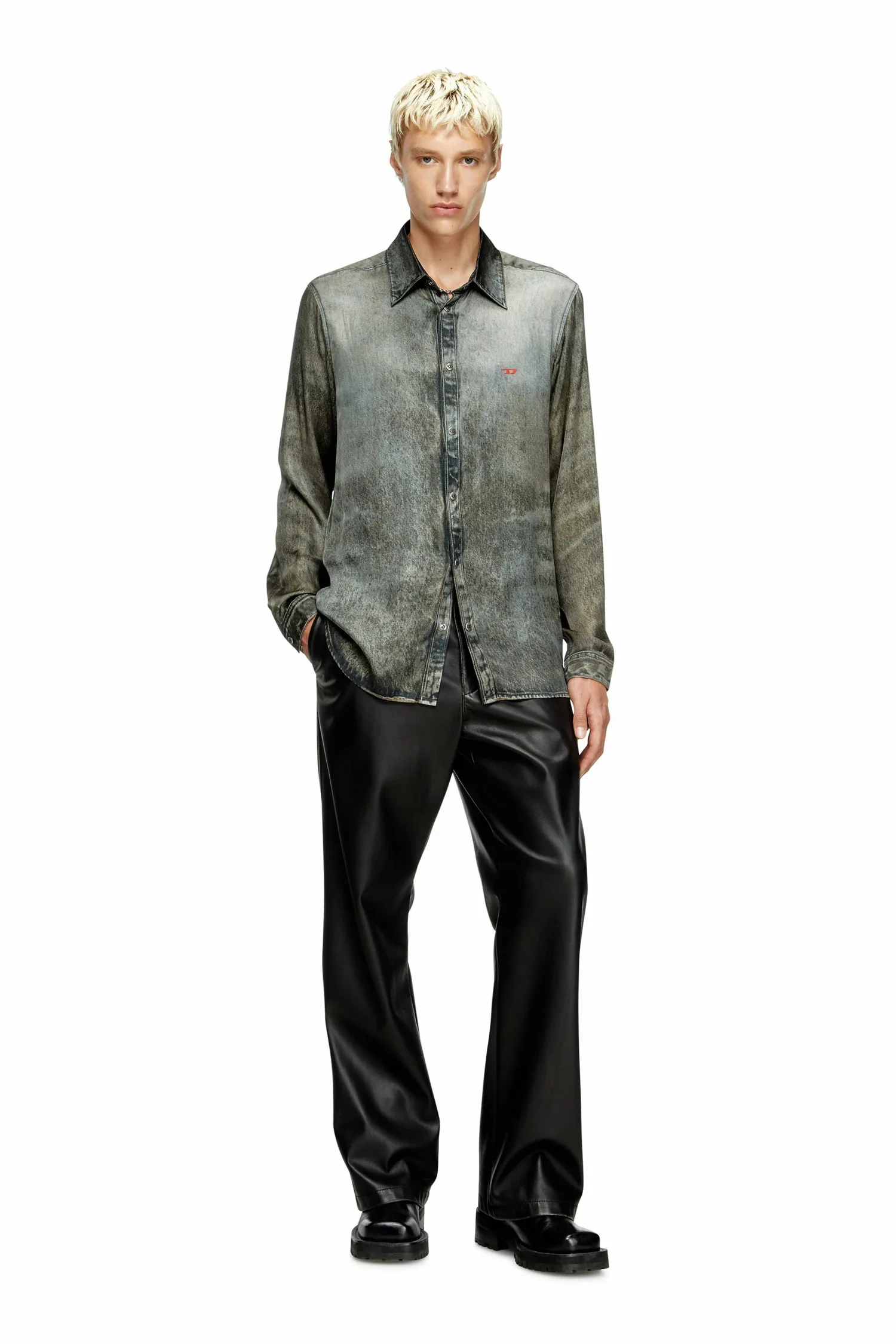 Мужская рубашка с длинным рукавом S-SIMPLY-LKCT Diesel, black