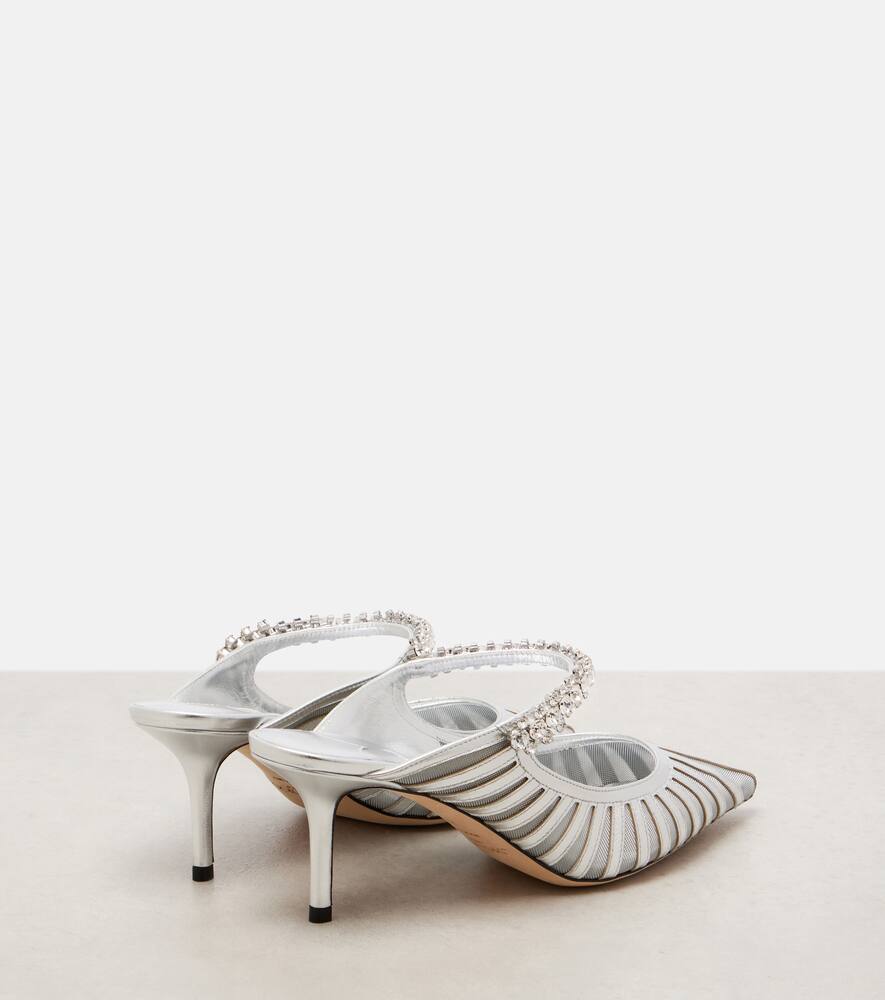 Босоножки Bing 65 из металлизированной кожи и сетки Jimmy Choo, Silver — фото 2