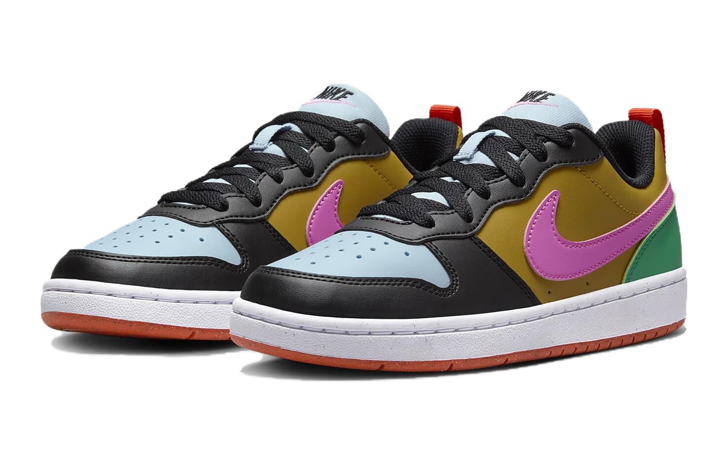 Детские кроссовки для скейтбординга Nike Court Borough GS, Core Black/Acid Orange/Lucid Pink — фото 3