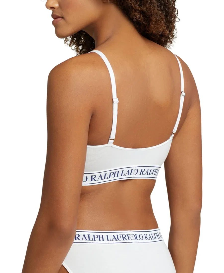 Женский бюстгальтер-топ с вырезом-лодочкой Polo Ralph Lauren, белый — фото 3